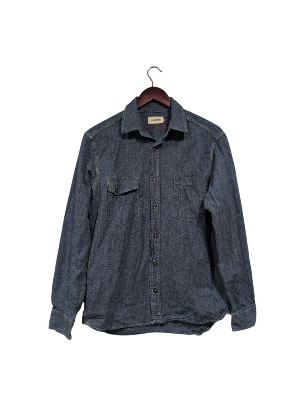 Taylor Stitch Blue Denim Utility Shirt Sz 42 Men's Long Sleeve Button Up - Picture 1 of 16